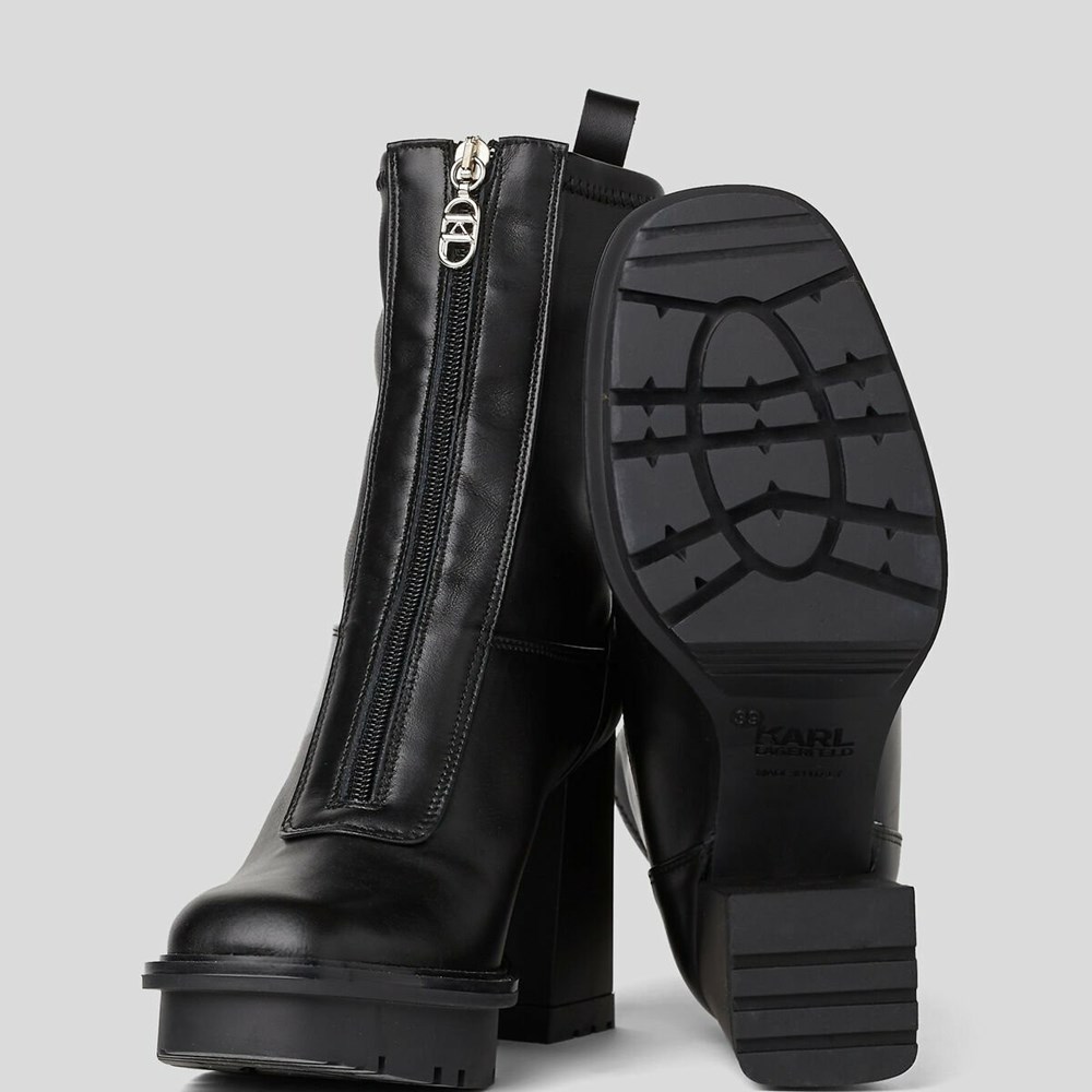 Black Women's Karl Lagerfeld Voyage Vi Ankle Zip Boots | TH437ZFCU