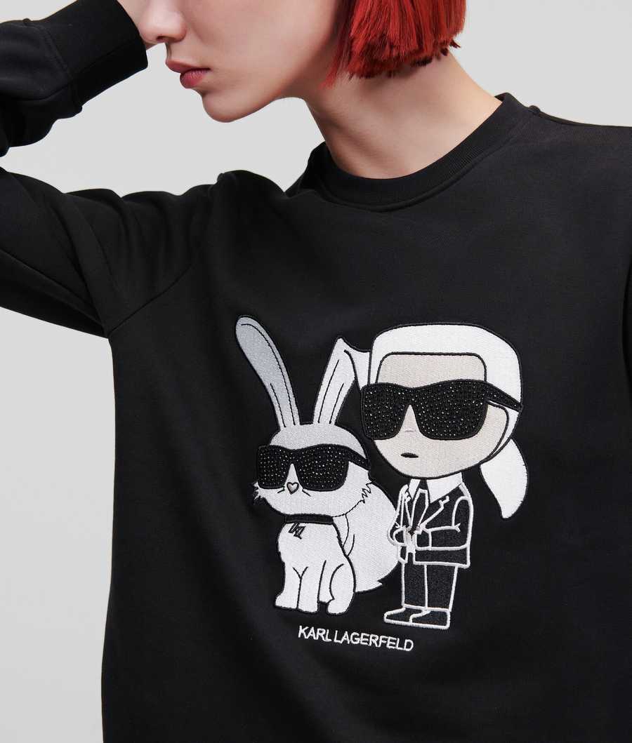 Black Women's Karl Lagerfeld Year Of The Rabbit Sweatshirts | TH076YDUI