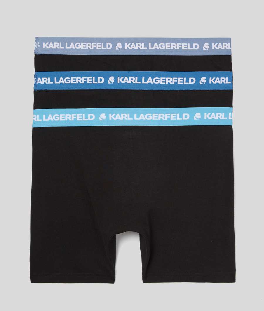 Blue Men's Karl Lagerfeld Karl Logo Boxers - 3 Pack Underwear | TH904AILE