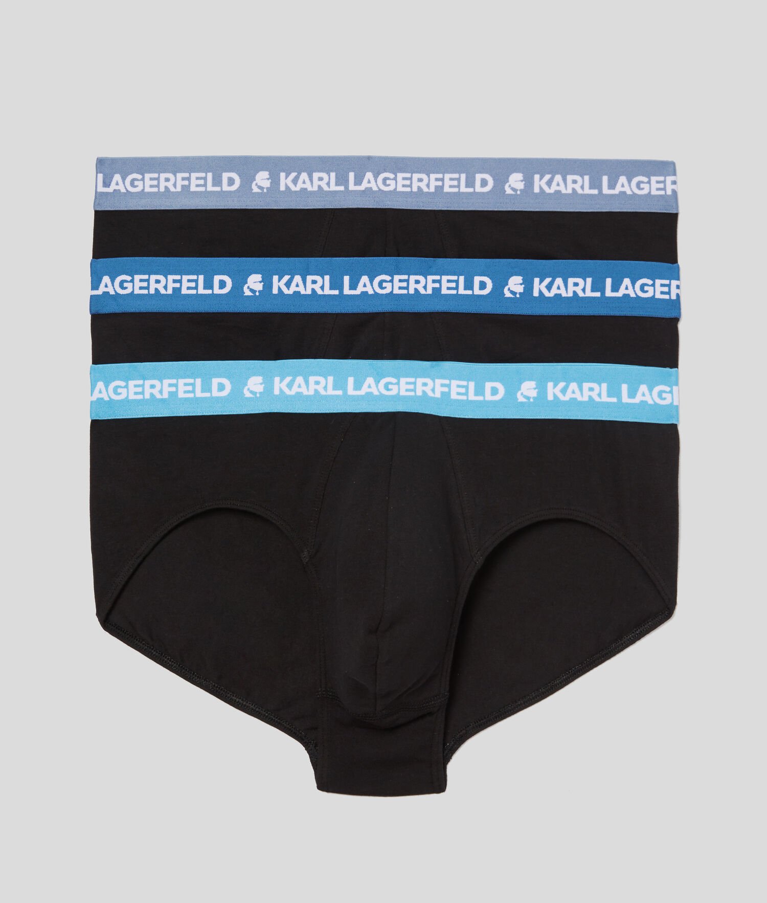 Blue Men's Karl Lagerfeld Karl Logo Briefs - 3 Pack Underwear | TH835LBNW