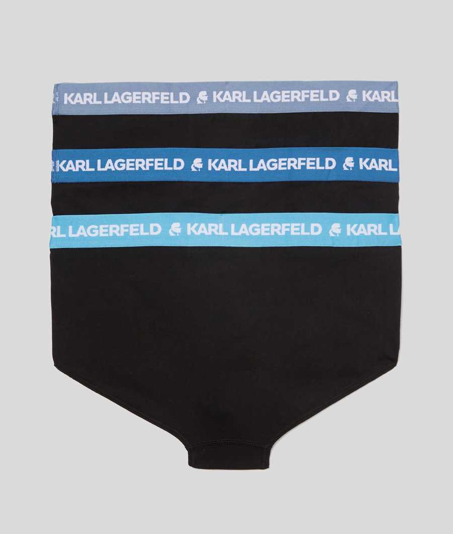 Blue Men's Karl Lagerfeld Karl Logo Briefs - 3 Pack Underwear | TH835LBNW