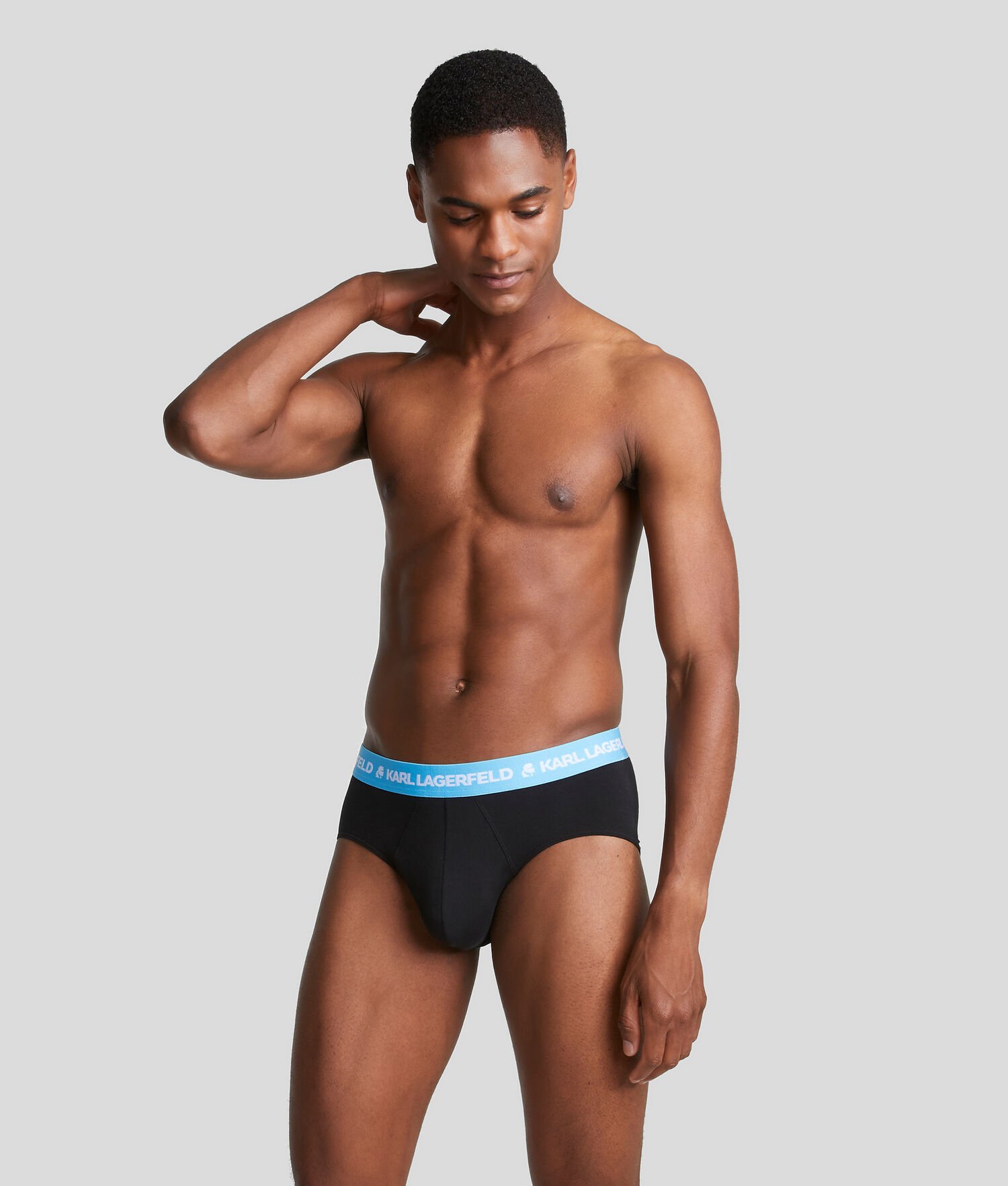 Blue Men\'s Karl Lagerfeld Karl Logo Briefs - 3 Pack Underwear | TH835LBNW