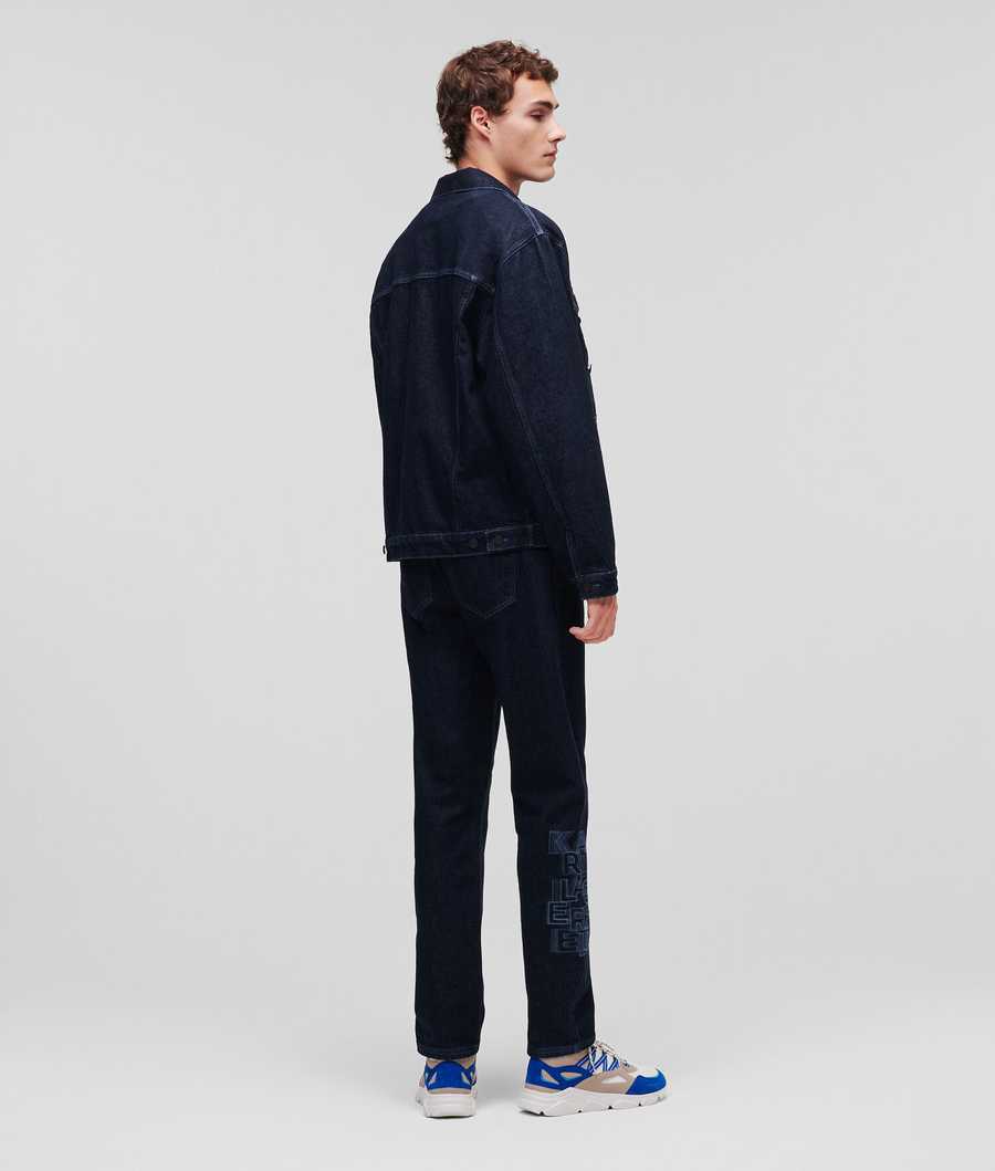 Blue Men's Karl Lagerfeld Karl Logo Jeans | TH847PIBL