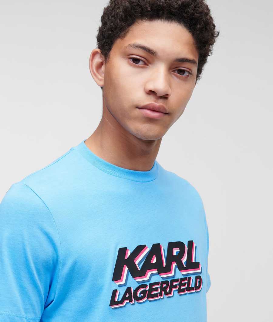 Blue Men's Karl Lagerfeld Karl Logo T-Shirts | TH213HSWI