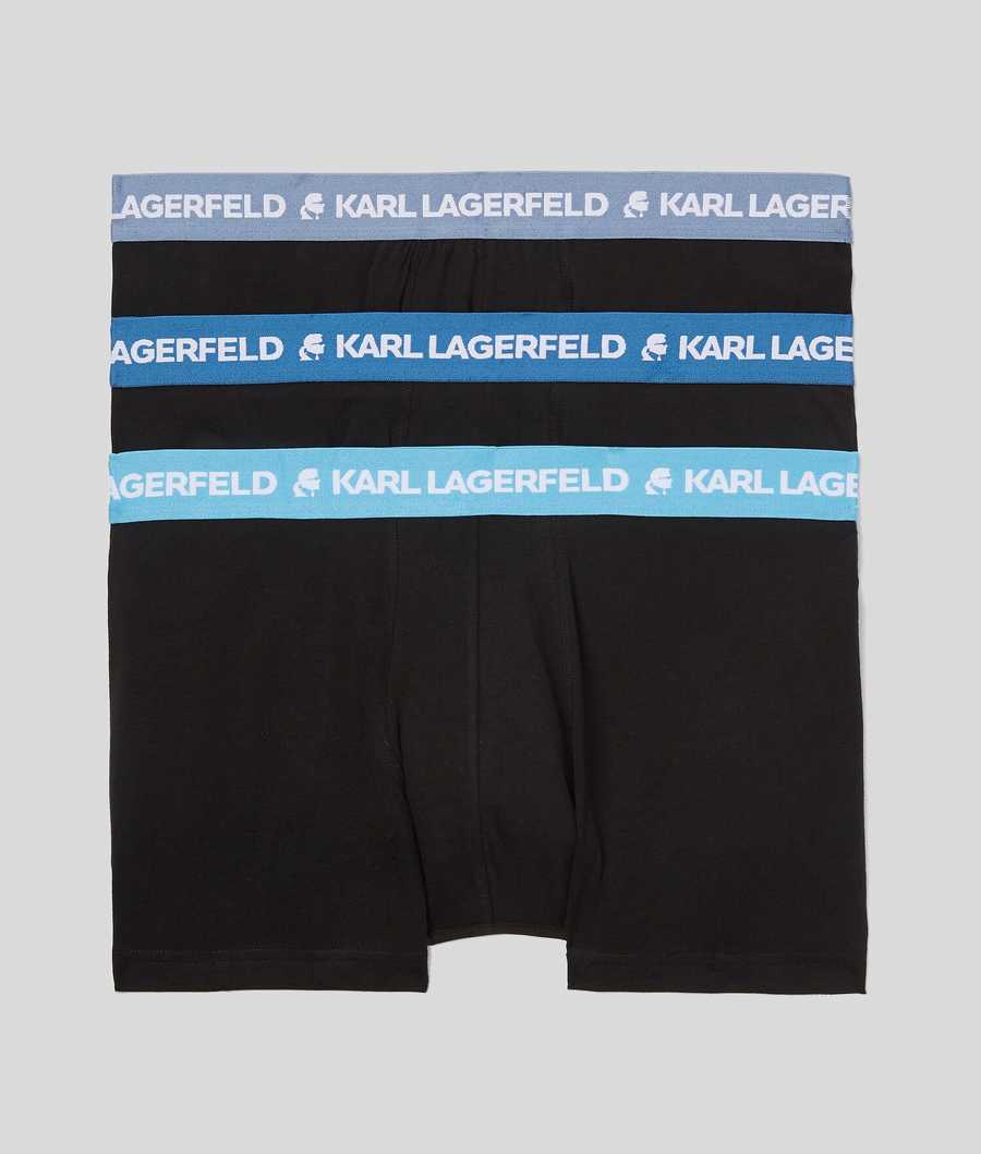 Blue Men's Karl Lagerfeld Karl Logo Trunks - 3 Pack Underwear | TH410ZUOA