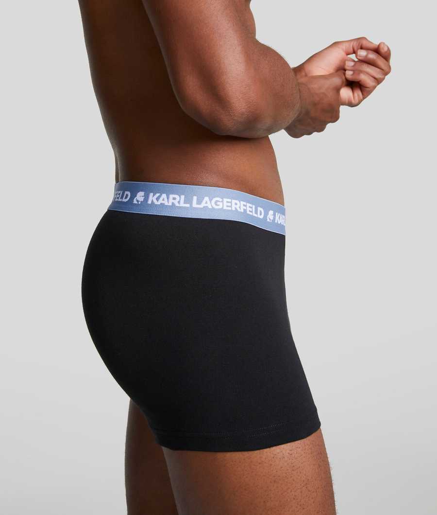 Blue Men's Karl Lagerfeld Karl Logo Trunks - 3 Pack Underwear | TH410ZUOA