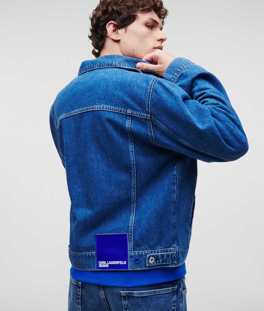 Blue Men's Karl Lagerfeld Klj Regular Fit Denim Jackets | TH865HZRI