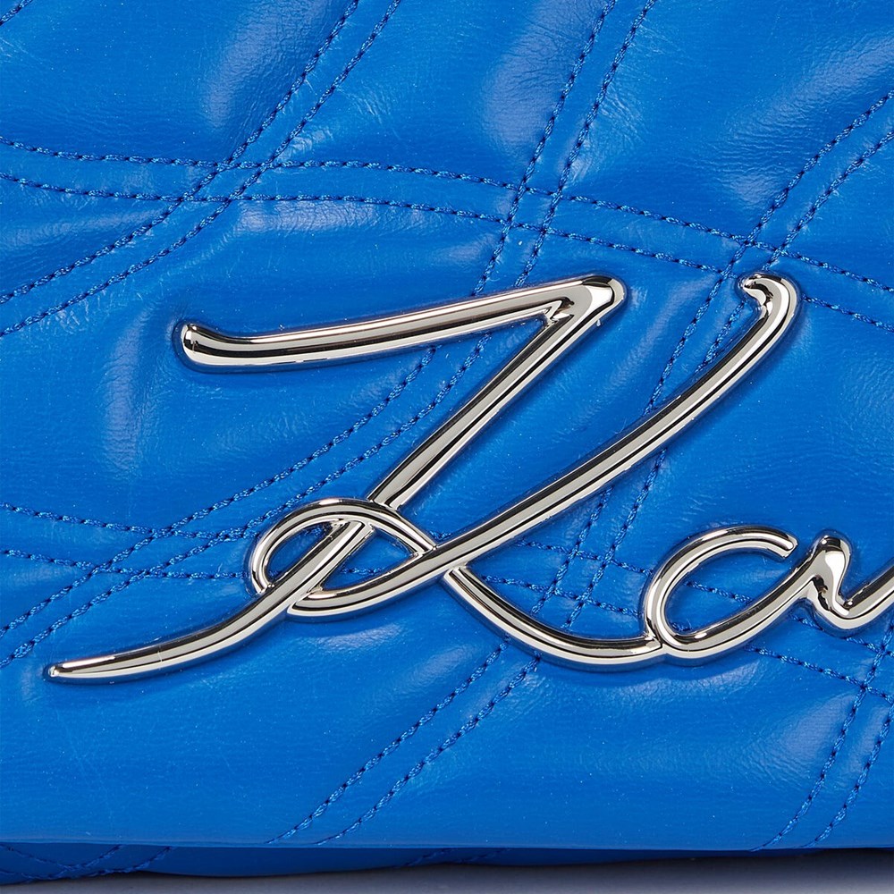 Blue Women's Karl Lagerfeld K/Signature Soft Quilted Shoulder Bags | TH239YWEV