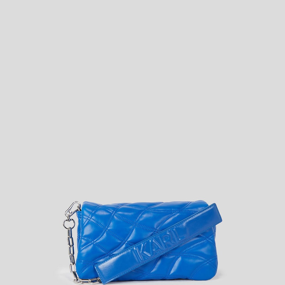 Blue Women's Karl Lagerfeld K/Signature Soft Quilted Shoulder Bags | TH239YWEV