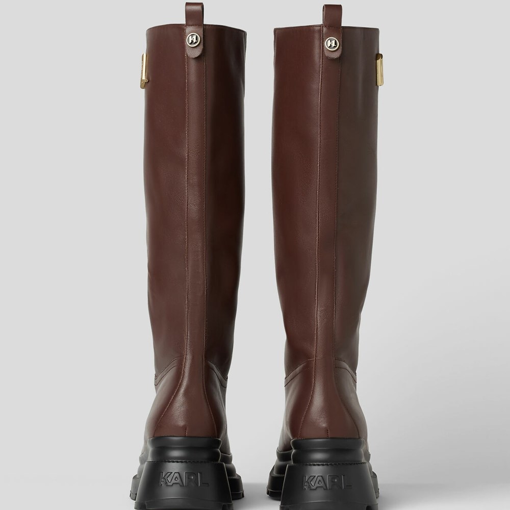 Brown Women's Karl Lagerfeld Danton Riding Boots | TH904AXIJ