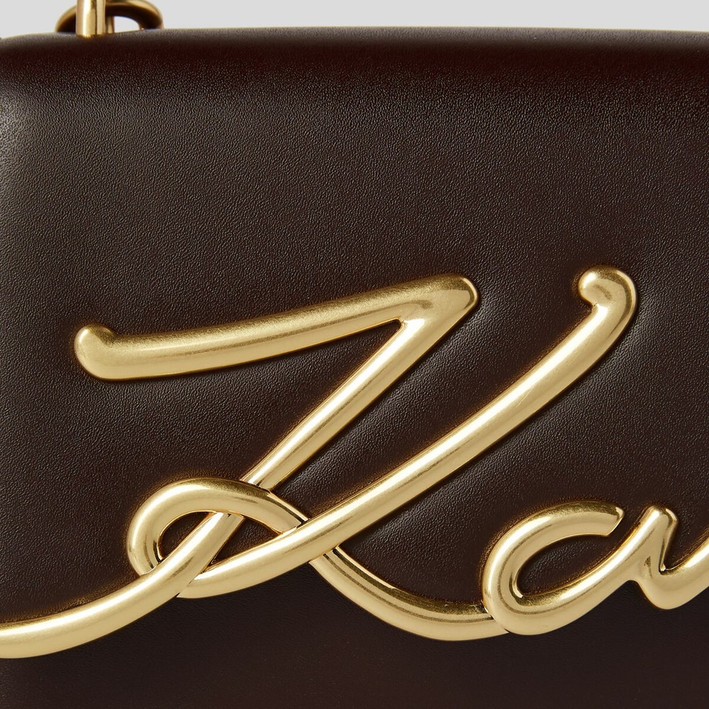 Brown Women's Karl Lagerfeld K/Signature Small Shoulder Bags | TH145LZYV