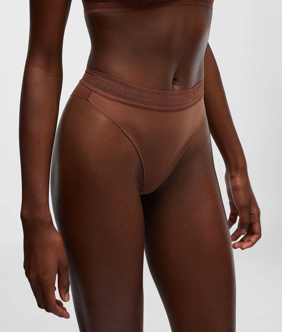 Brown Women's Karl Lagerfeld Ultra-light Brazilian Briefs Underwear | TH240YTEF