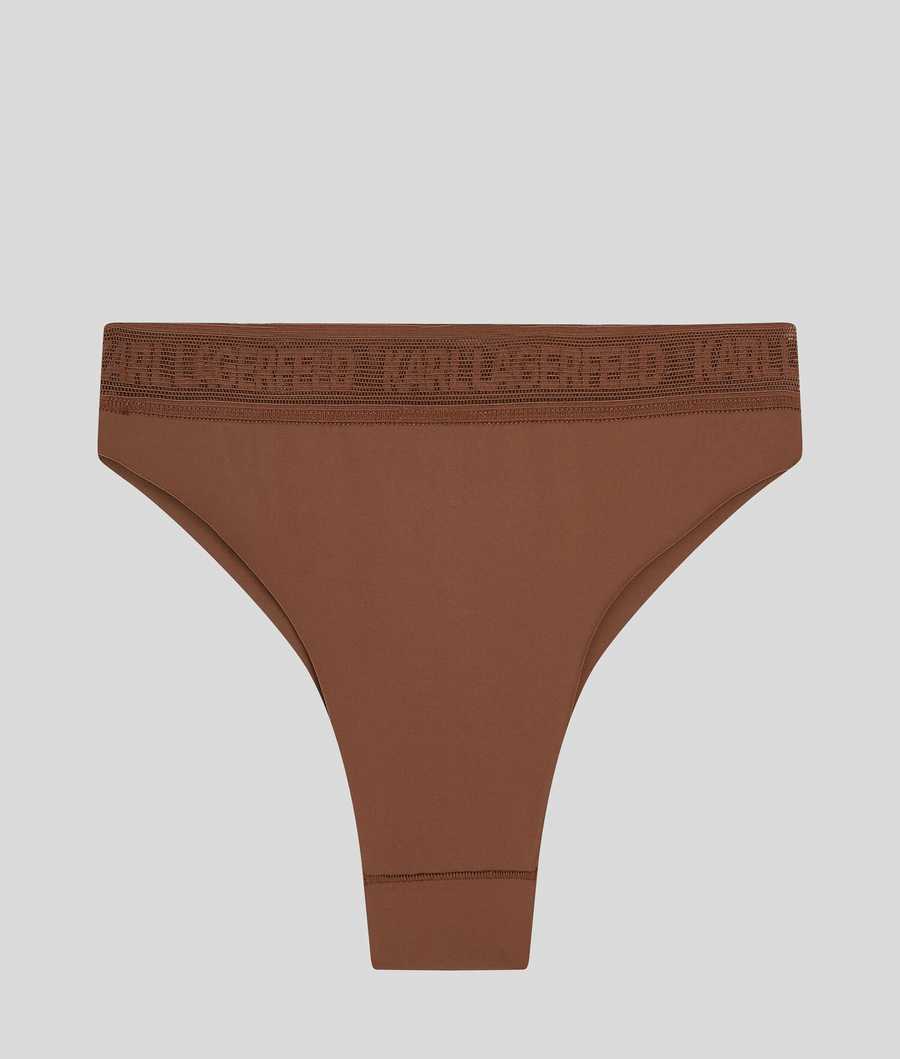 Brown Women\'s Karl Lagerfeld Ultra-light Brazilian Briefs Underwear | TH240YTEF