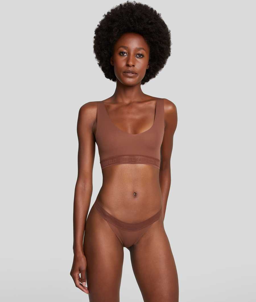 Brown Women's Karl Lagerfeld Ultra-light Karl Logo Briefs Underwear | TH389HDRJ