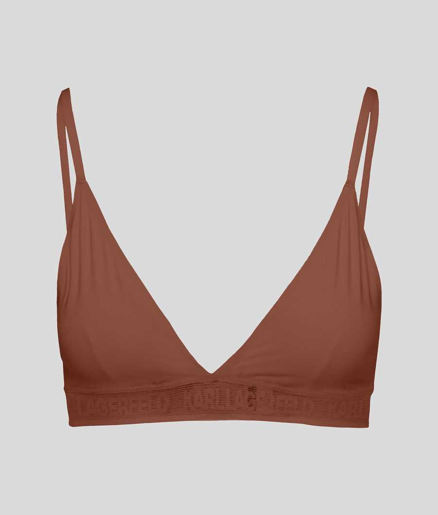 Brown Women's Karl Lagerfeld Ultra-light Karl Logo Triangle Bra Underwear | TH761TYGL