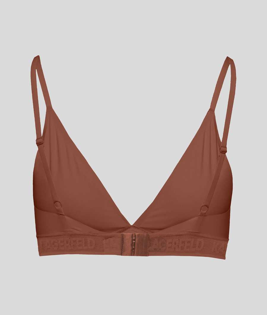 Brown Women's Karl Lagerfeld Ultra-light Karl Logo Triangle Bra Underwear | TH761TYGL