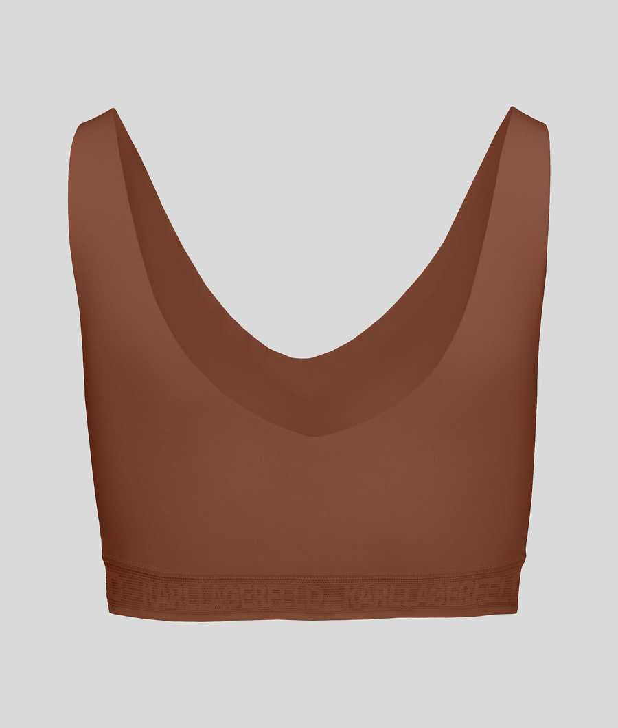 Brown Women's Karl Lagerfeld Ultra-light Karl Logo Bralette Underwear | TH963YVGR