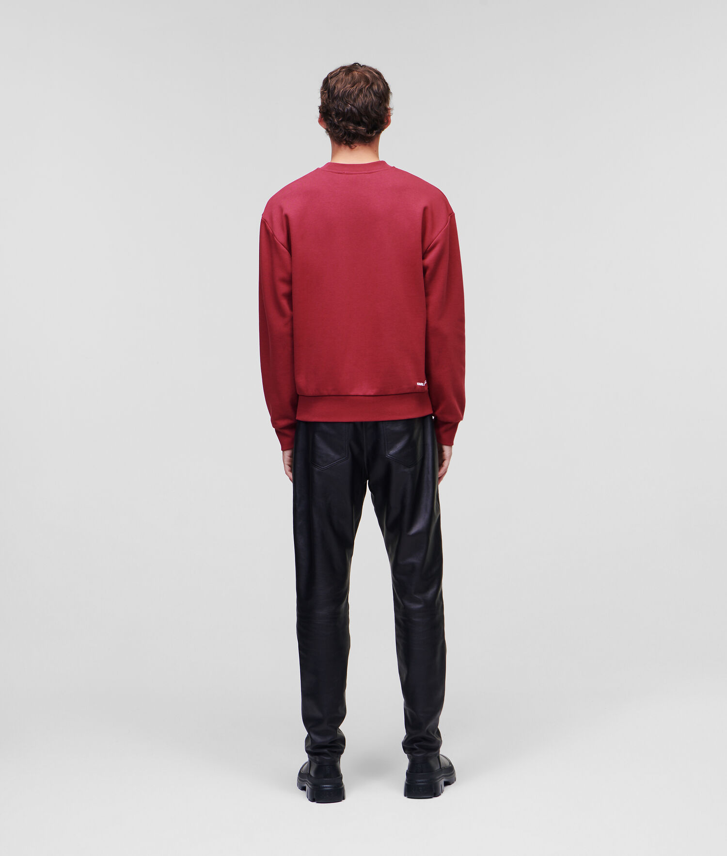 Burgundy Men's Karl Lagerfeld Reflective Karl Monogram Sweatshirts | TH937XIBD