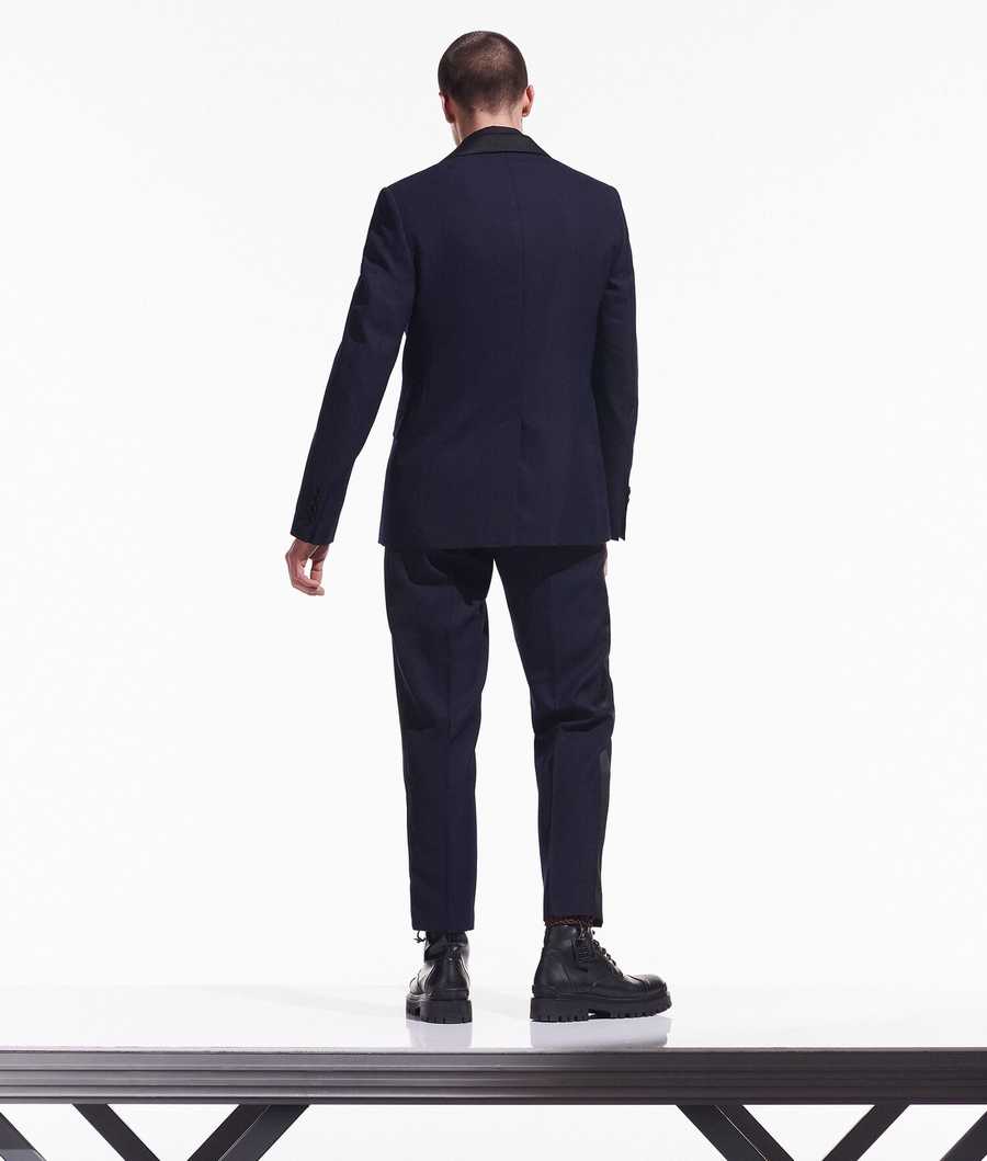 Dark Blue Men's Karl Lagerfeld Cara Loves Karl Tuxedo Blazers | TH905XINA