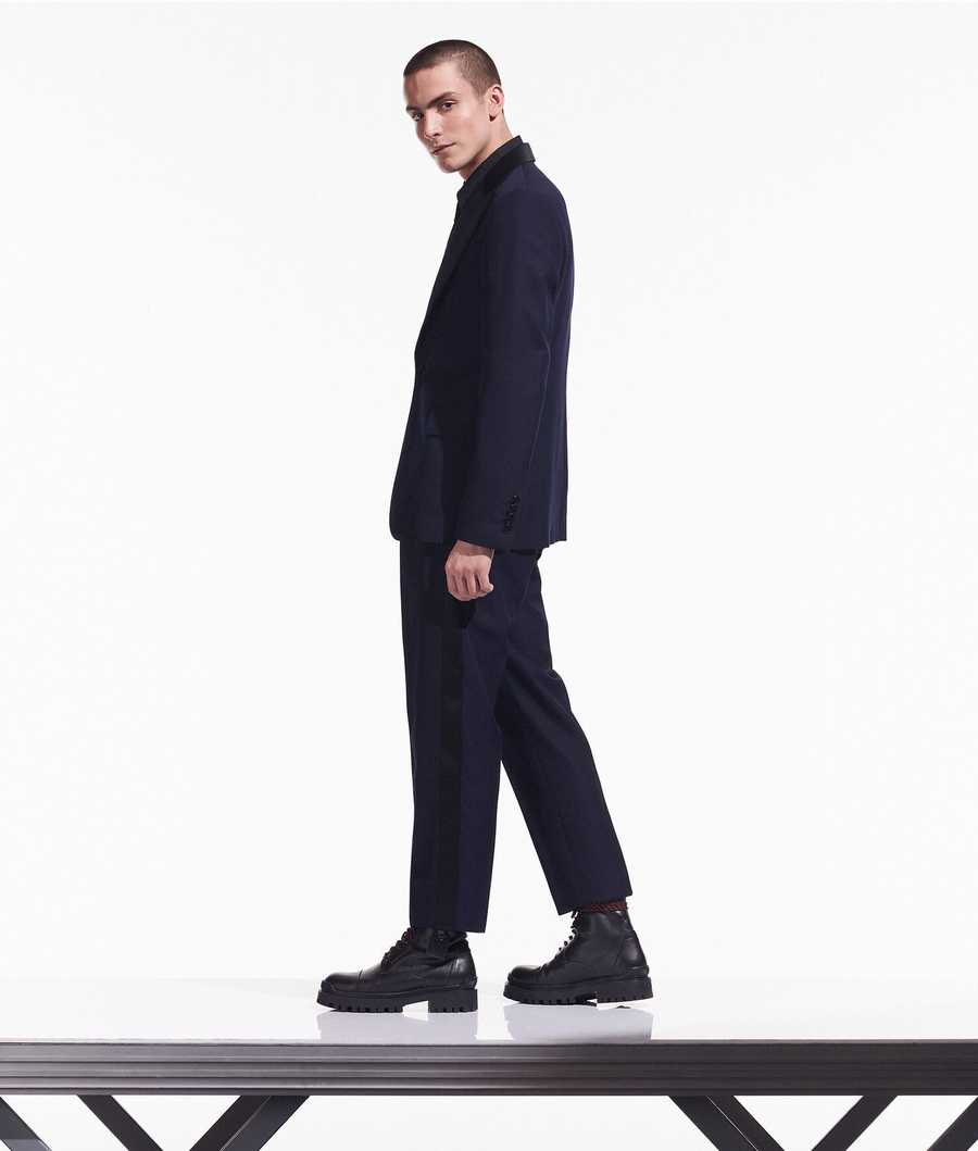 Dark Blue Men's Karl Lagerfeld Cara Loves Karl Tuxedo Blazers | TH905XINA