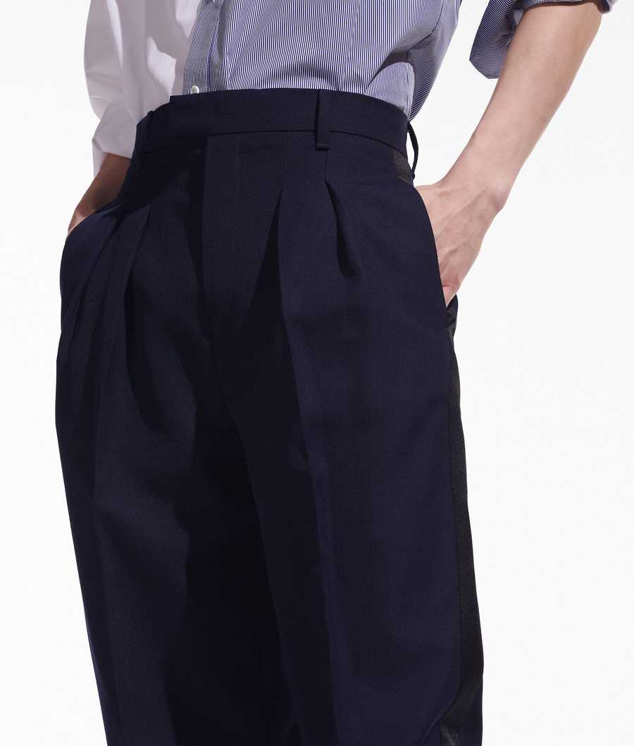 Dark Blue Women's Karl Lagerfeld Cara Loves Karl Tuxedo Pants | TH517ZYUR