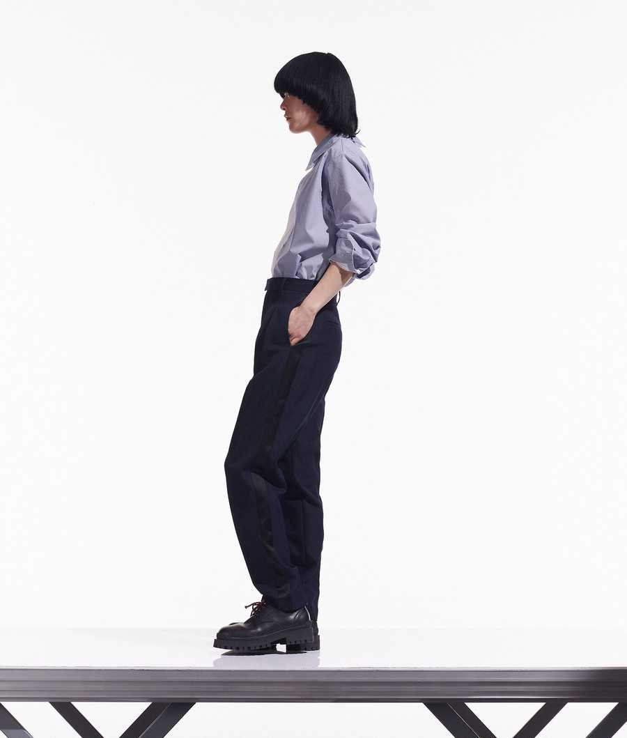 Dark Blue Women's Karl Lagerfeld Cara Loves Karl Tuxedo Pants | TH517ZYUR