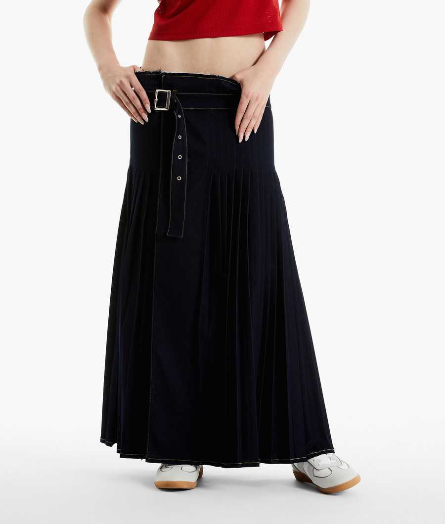 Dark Blue Women's Karl Lagerfeld Karl Lagerfeld X Alled-martinez Kilt Skirts | TH496IFXO