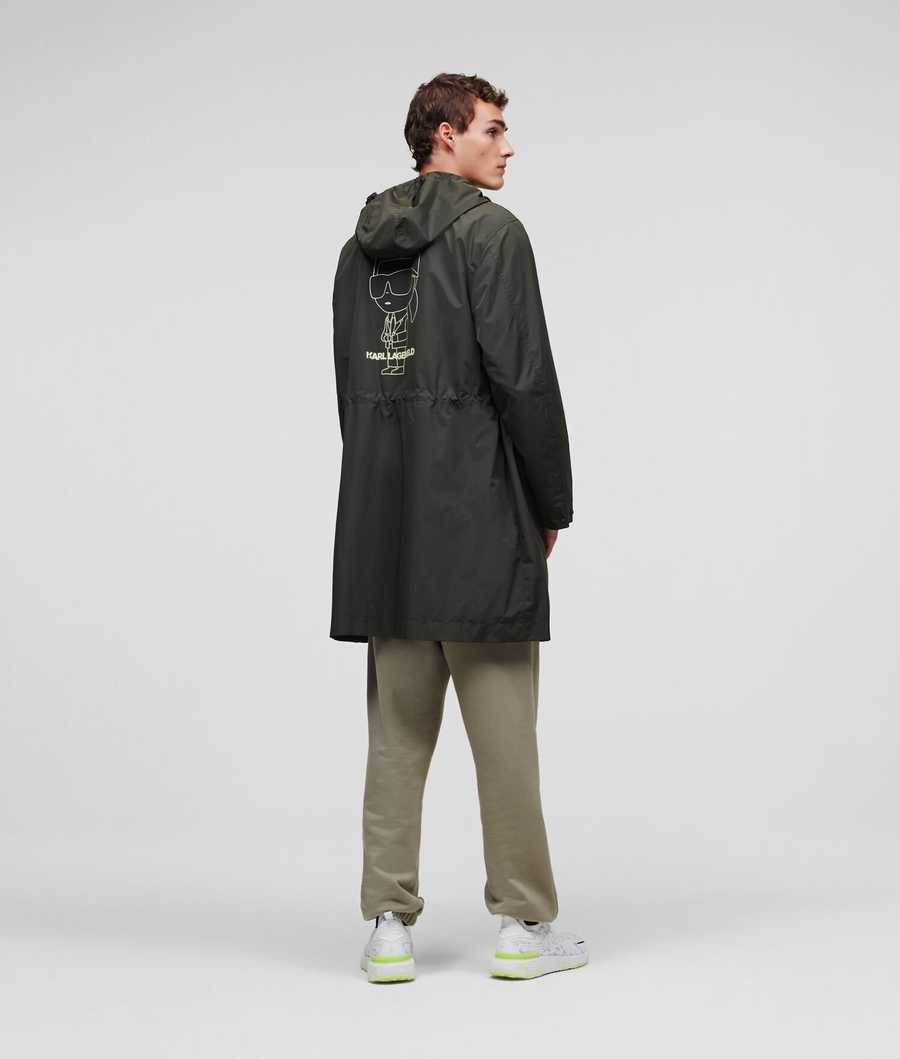 Dark Green Men\'s Karl Lagerfeld Ikonik 2.0 Parka Jackets | TH967IDSG