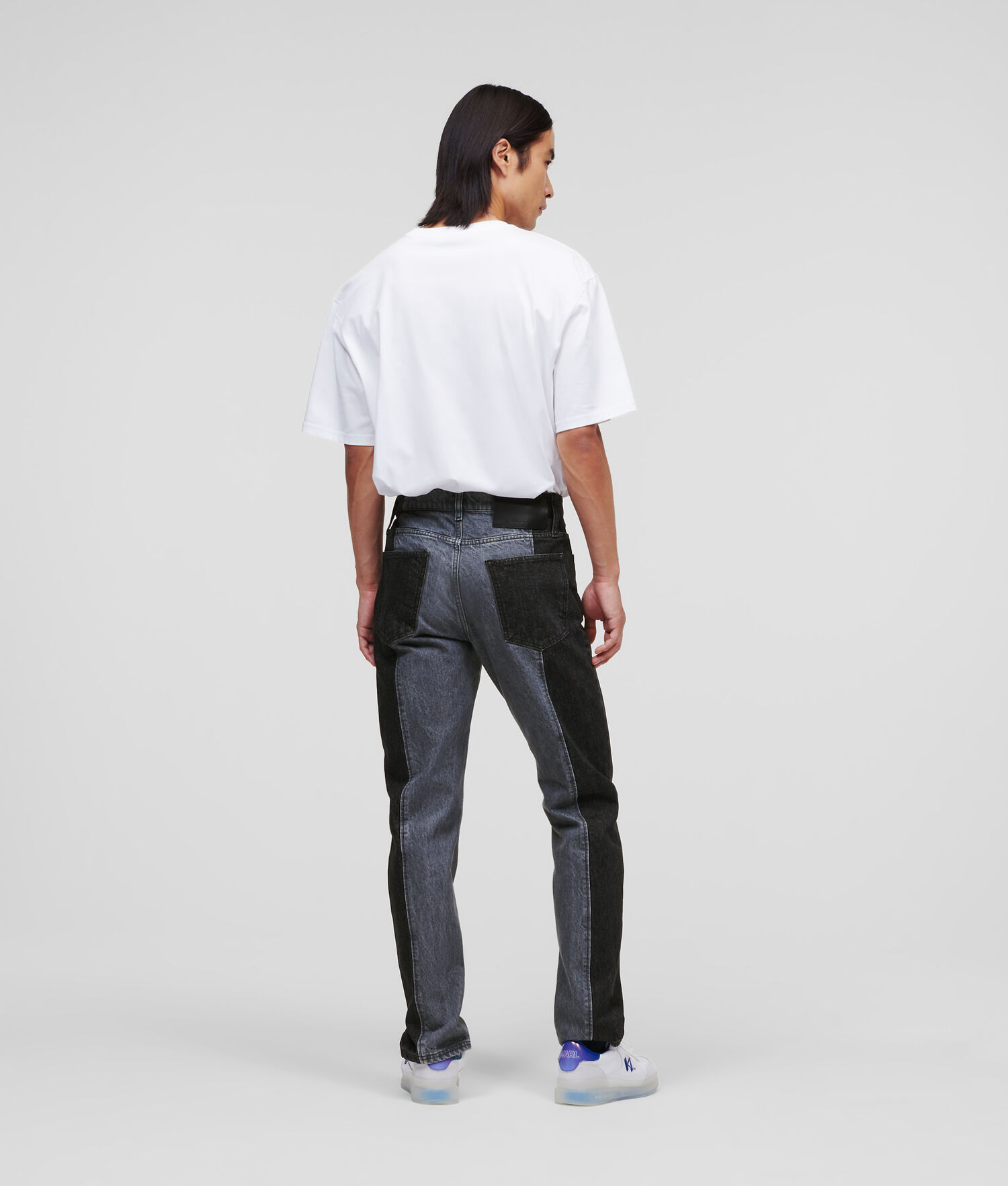 Dark Grey / Light Grey Men's Karl Lagerfeld Color-block Jeans | TH049BFXQ