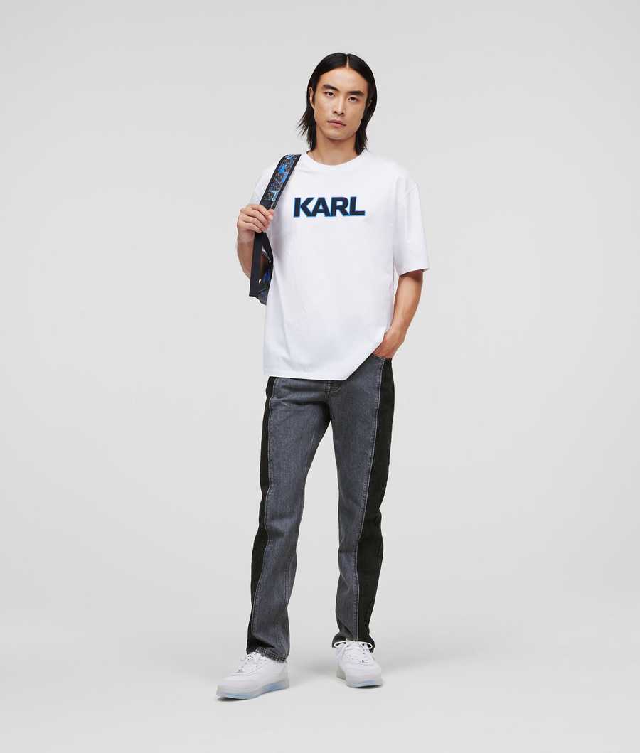 Dark Grey / Light Grey Men's Karl Lagerfeld Color-block Jeans | TH049BFXQ