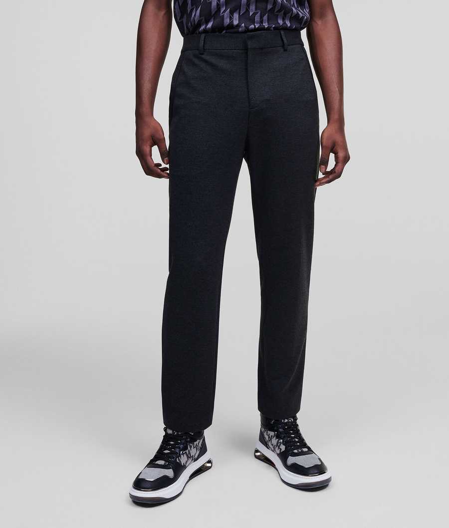 Dark Grey Men's Karl Lagerfeld Tailored Punto Pants | TH632MWDY