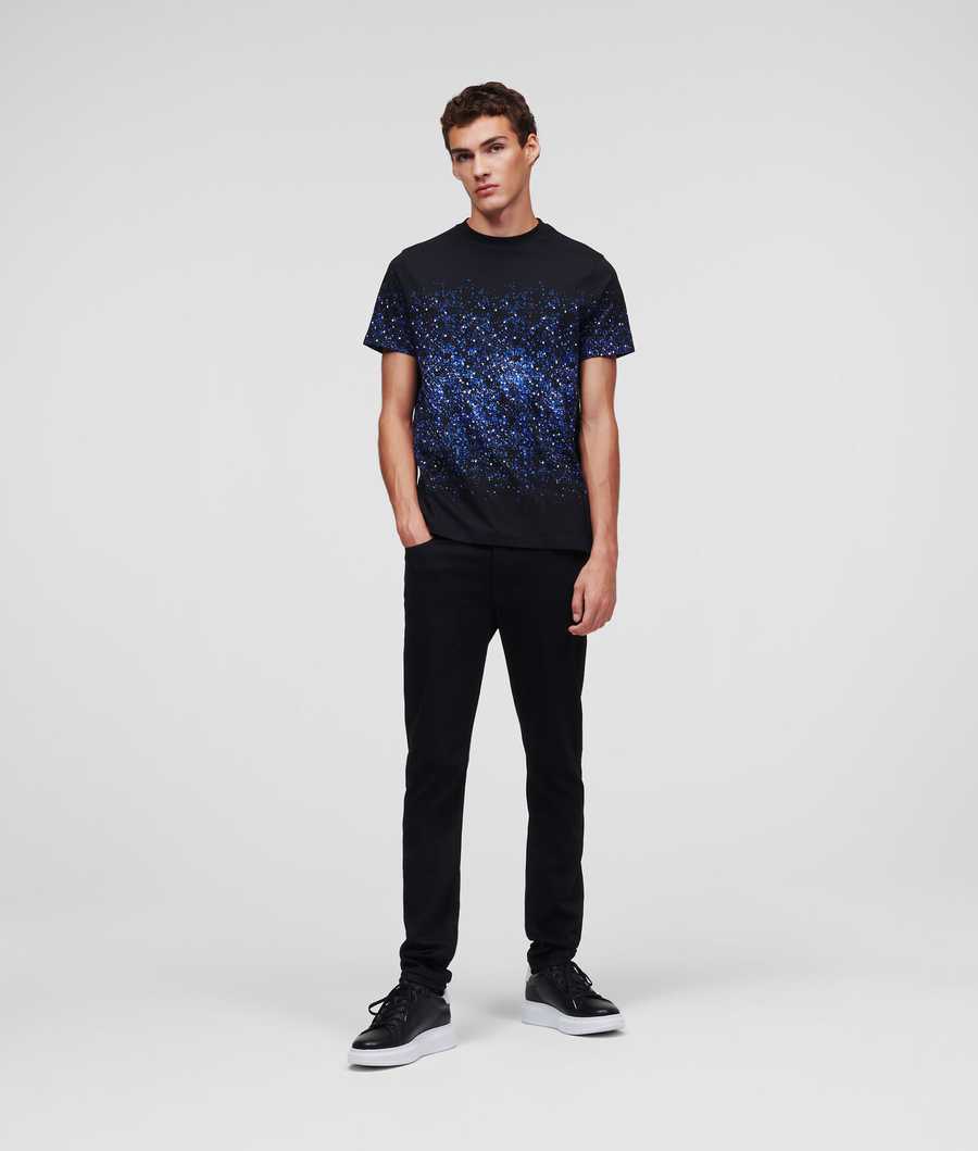 Flower Men's Karl Lagerfeld Karl Galactic T-Shirts | TH614MLPQ