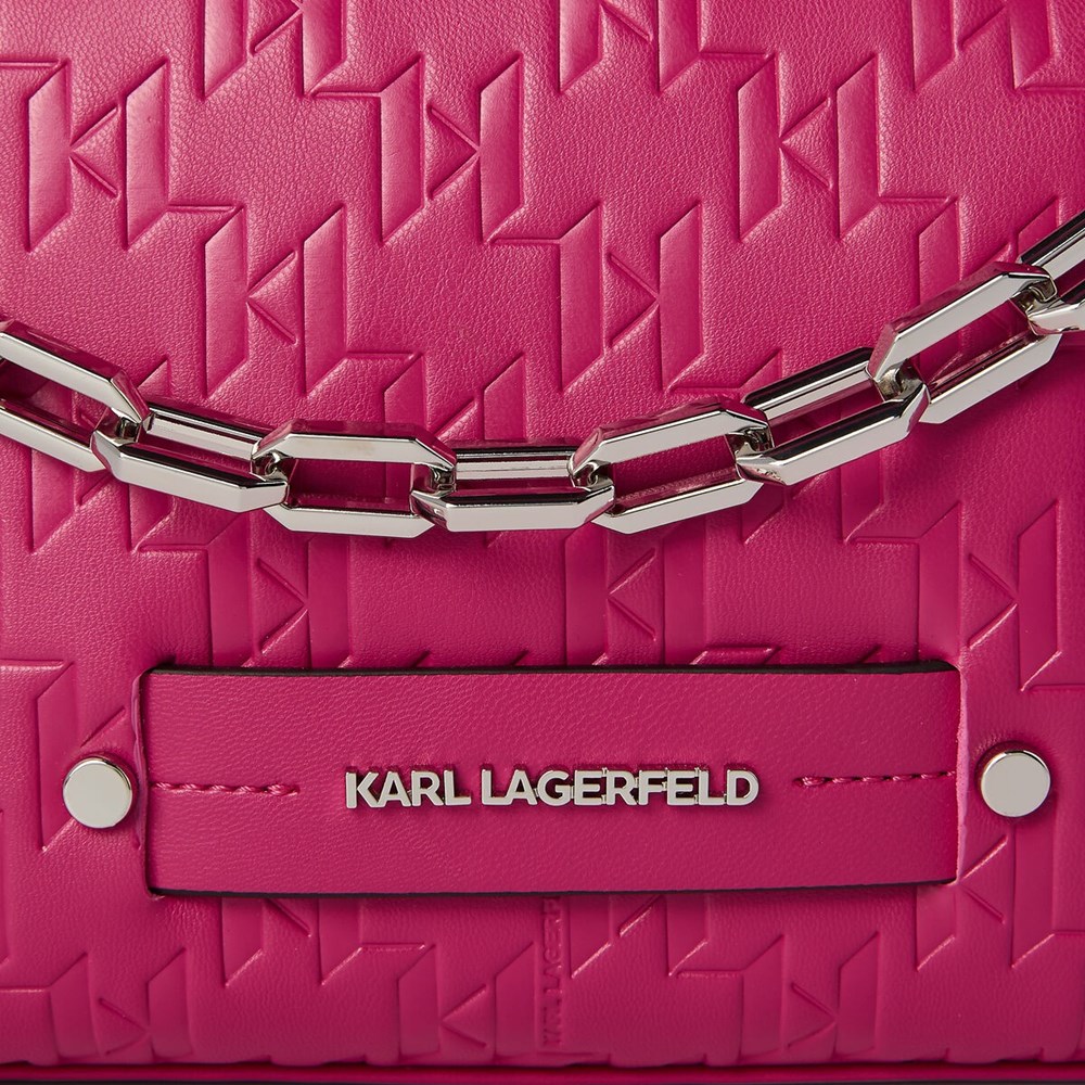 Fuchsia Women's Karl Lagerfeld K/Kushion Monogram-embossed Baguette Bag | TH514GTFE