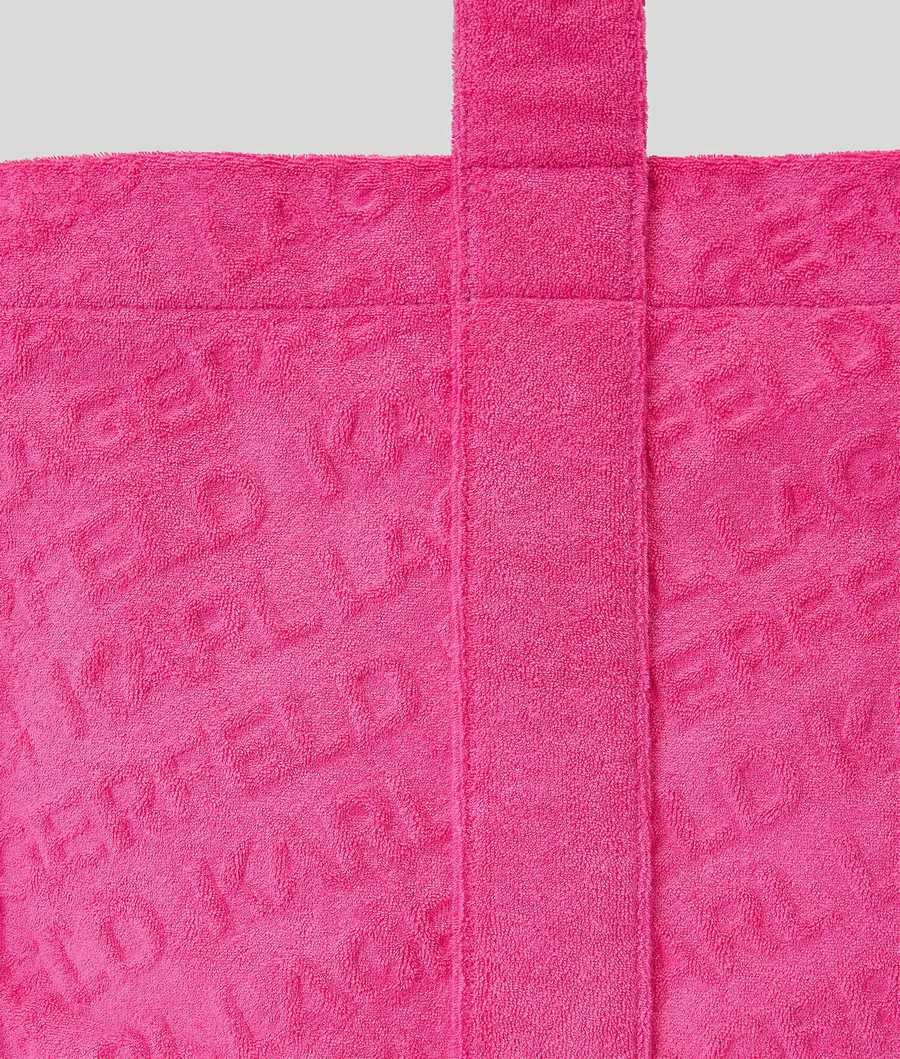 Fuchsia Women's Karl Lagerfeld K/Logo Beach Terry Tote Beachwear | TH792IGXN