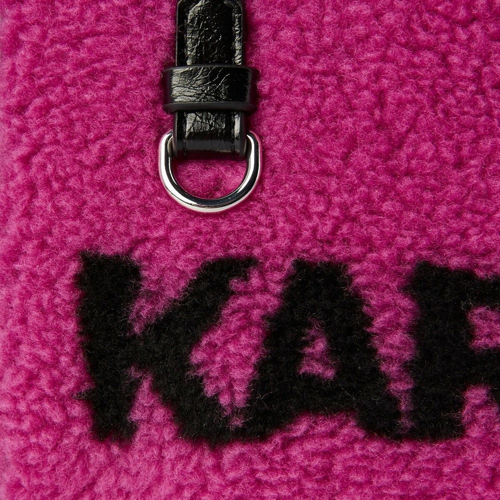 Fuchsia Women's Karl Lagerfeld K/Skuare Small Faux-shearling Tote Bags | TH490UWGJ