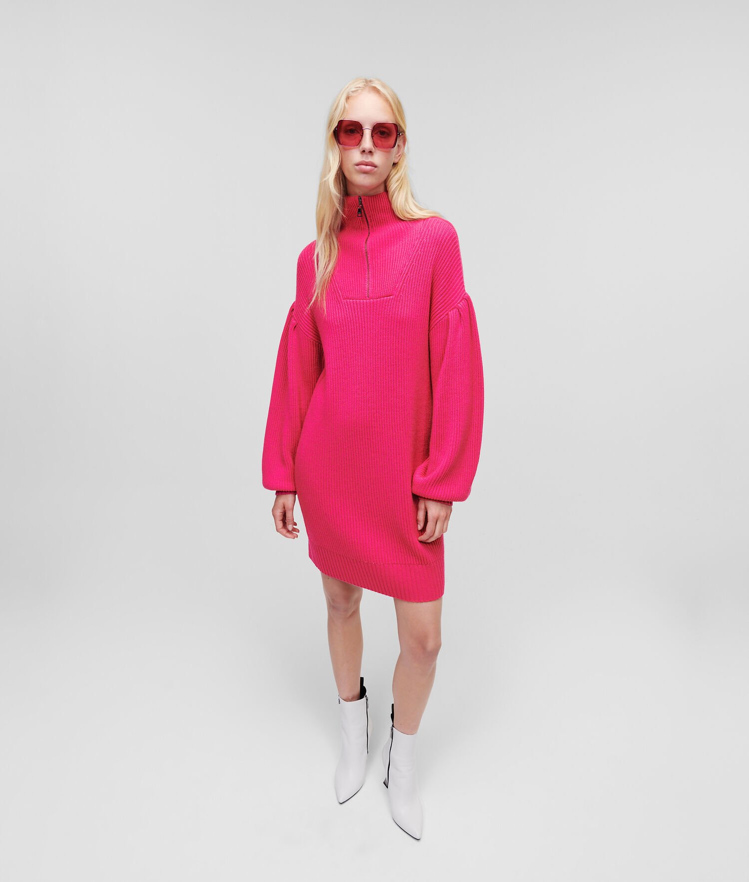 Fuchsia Women's Karl Lagerfeld Longline Knitted Logo Knitwear | TH795FOJM