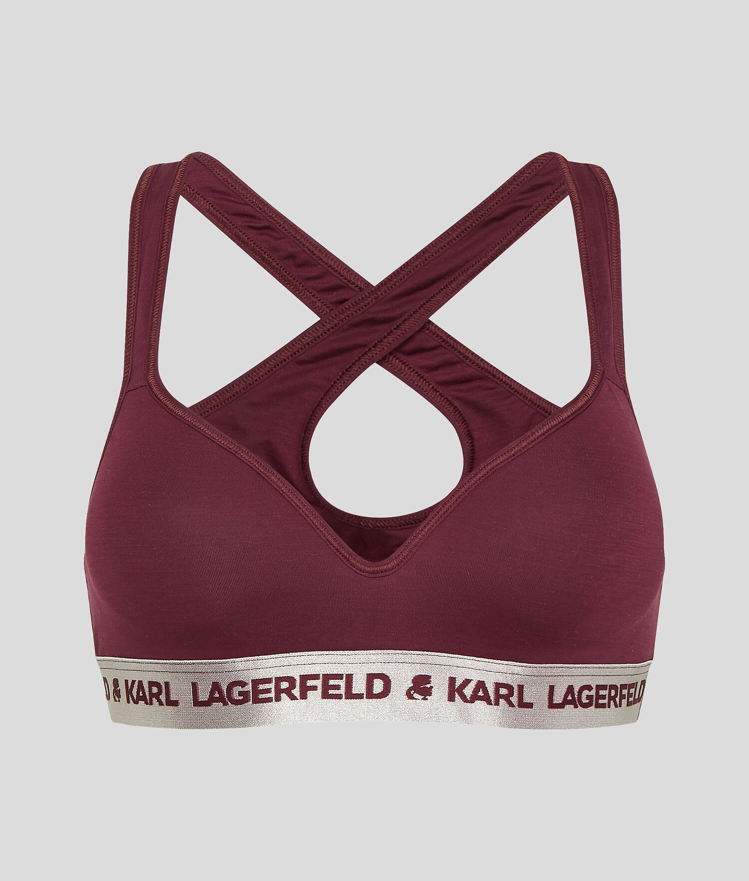 Fuchsia Women's Karl Lagerfeld Metallic Logo Padded Bra Underwear | TH871UELN