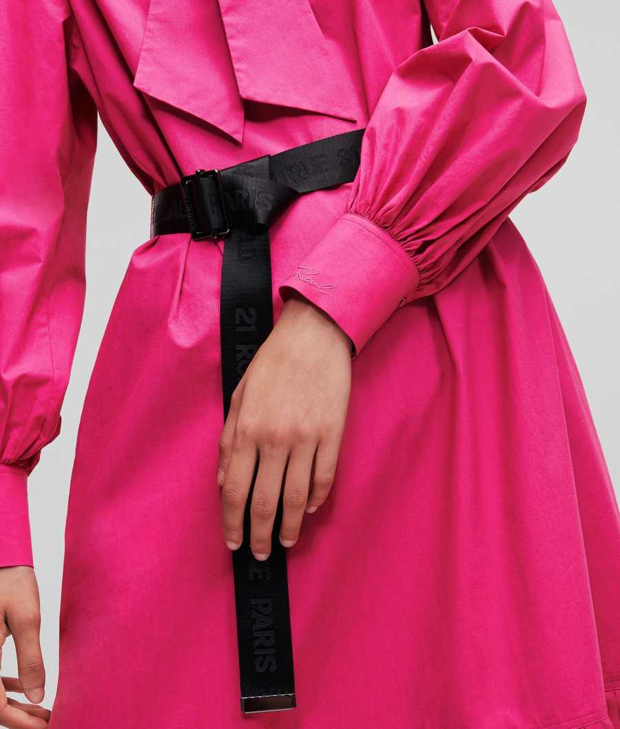 Fuchsia Women's Karl Lagerfeld Pleated Hem Dresses | TH270RADM