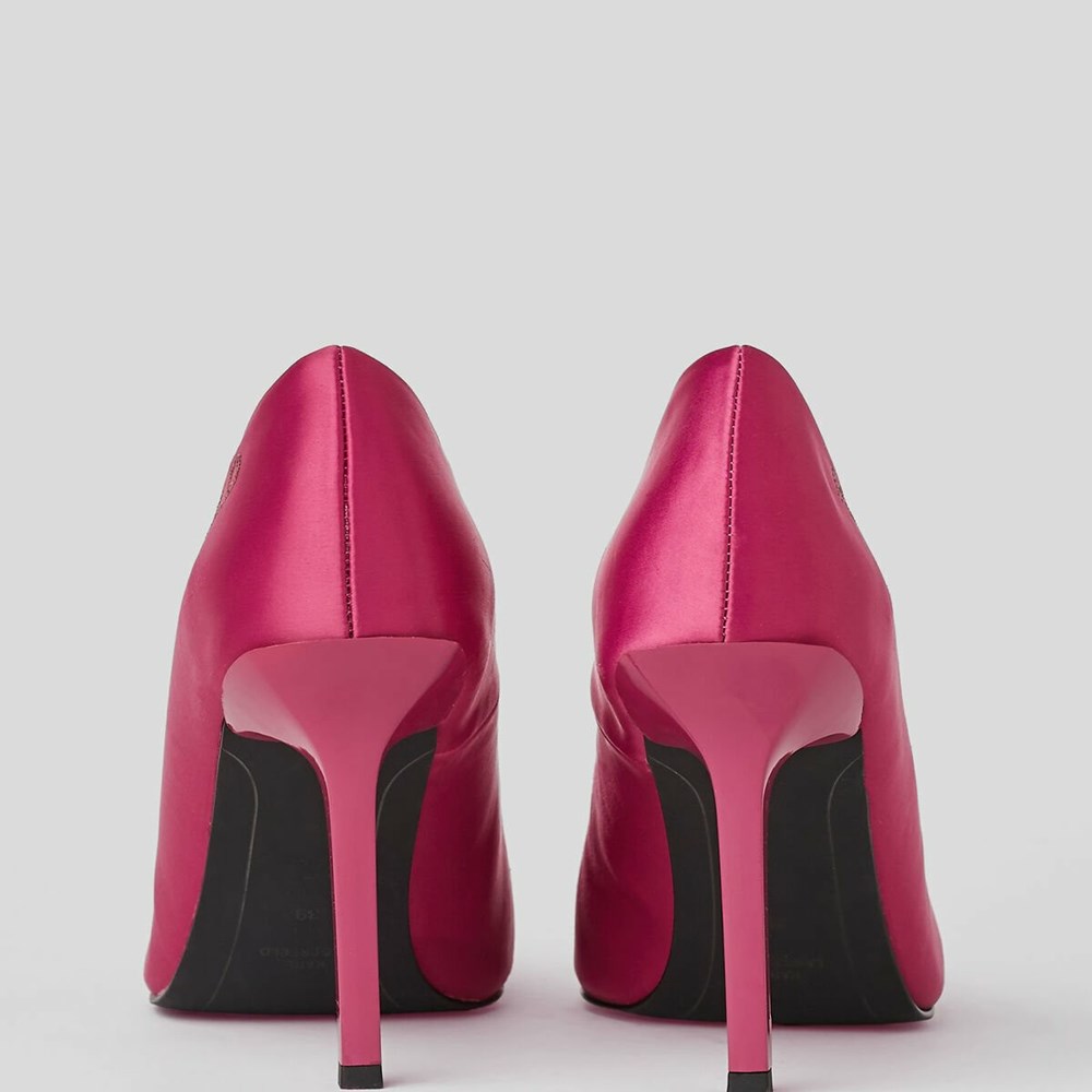 Fuchsia Women's Karl Lagerfeld Sarabande Karl Tape Court Shoes High Heels | TH671JABL