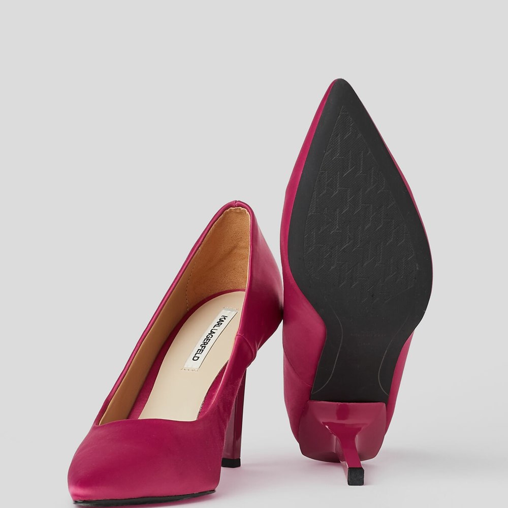 Fuchsia Women's Karl Lagerfeld Sarabande Karl Tape Court Shoes High Heels | TH671JABL