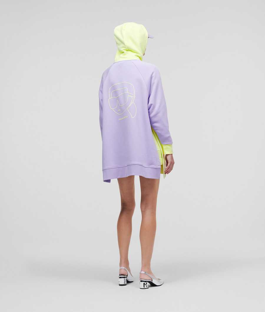 Green / Lavender Women's Karl Lagerfeld Ikonik 2.0 Bi-color Sweatshirts | TH126IUDM