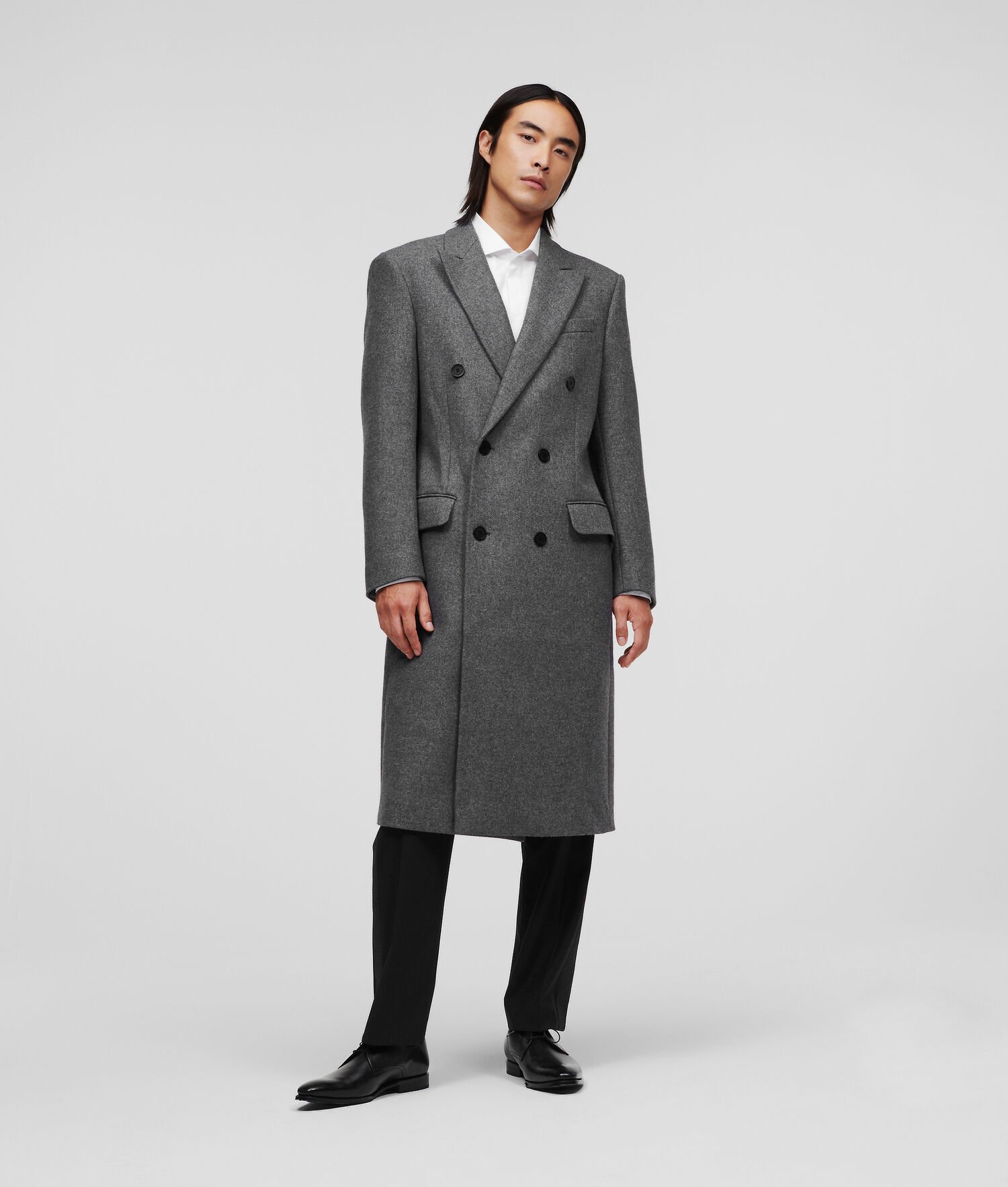 Grey Men's Karl Lagerfeld Double-breasted Tailored Coats | TH063WOIU