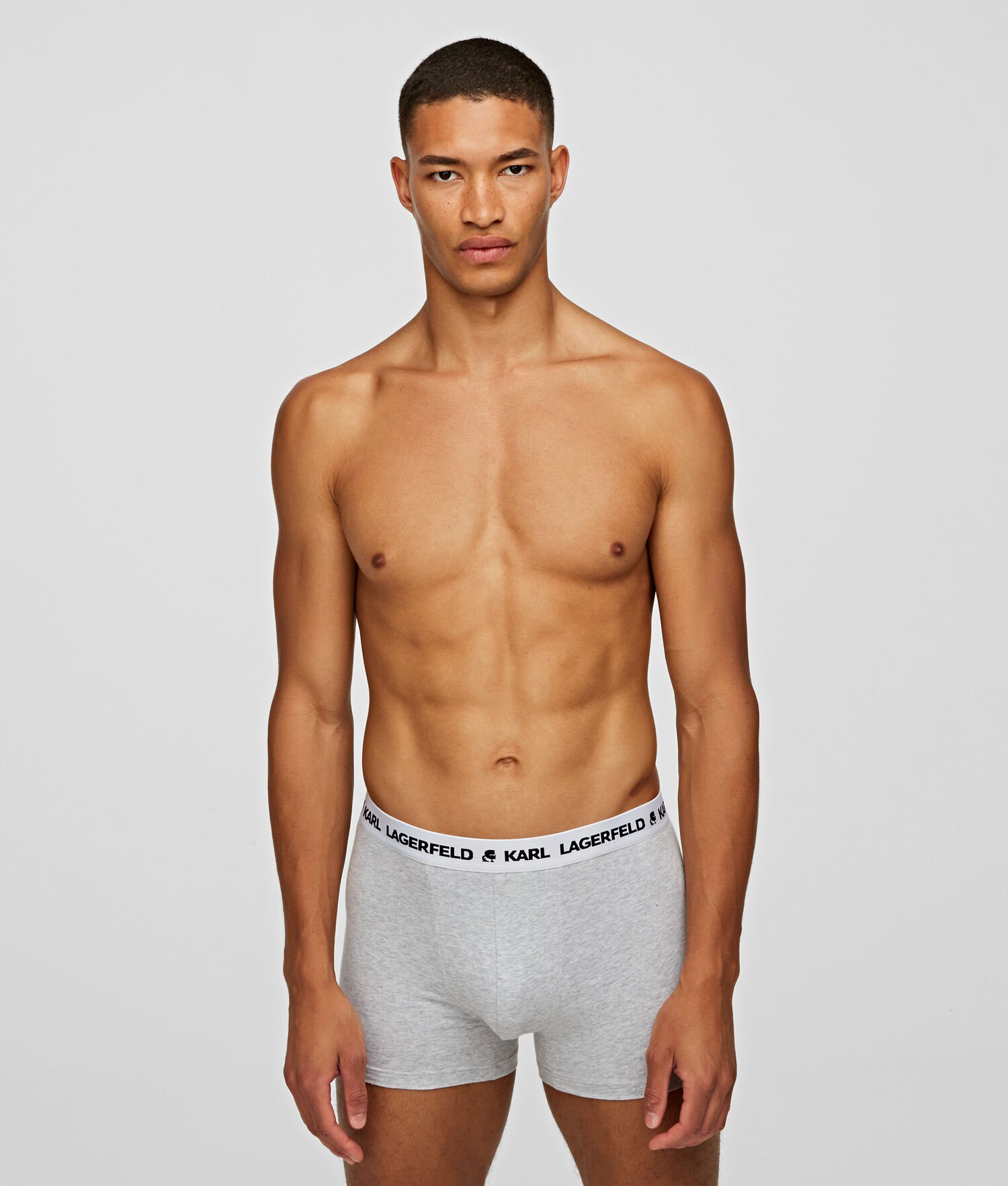 Grey Men's Karl Lagerfeld Karl Logo Monochrome Trunks - 3 Pack Underwear | TH028UDVP