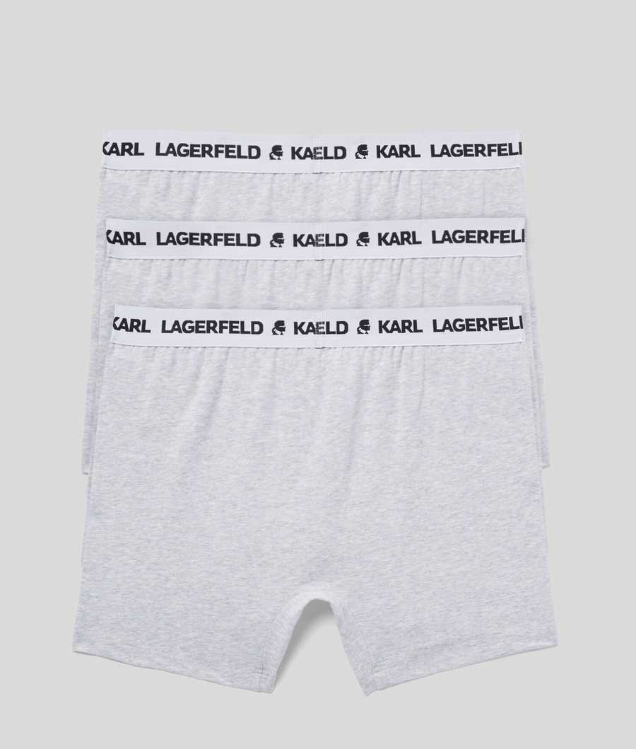 Grey Men's Karl Lagerfeld Karl Logo Monochrome Trunks - 3 Pack Underwear | TH028UDVP