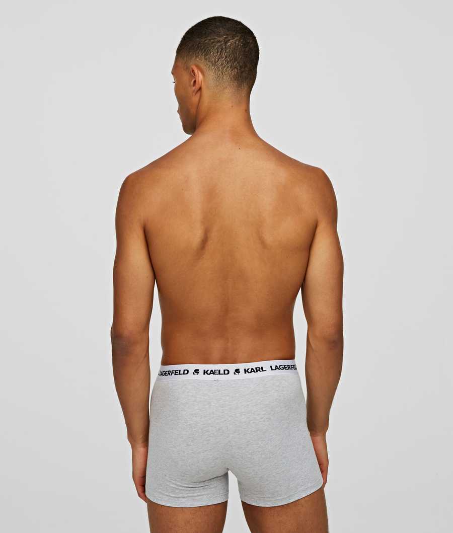 Grey Men's Karl Lagerfeld Karl Logo Monochrome Trunks - 3 Pack Underwear | TH028UDVP