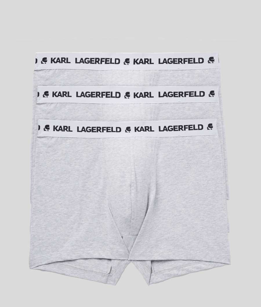 Grey Men\'s Karl Lagerfeld Karl Logo Monochrome Trunks - 3 Pack Underwear | TH028UDVP