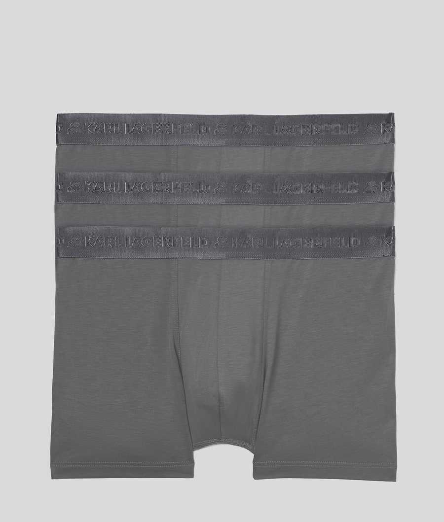 Grey Men\'s Karl Lagerfeld Premium Karl Logo Trunks – 3 Pack Underwear | TH061EZXD