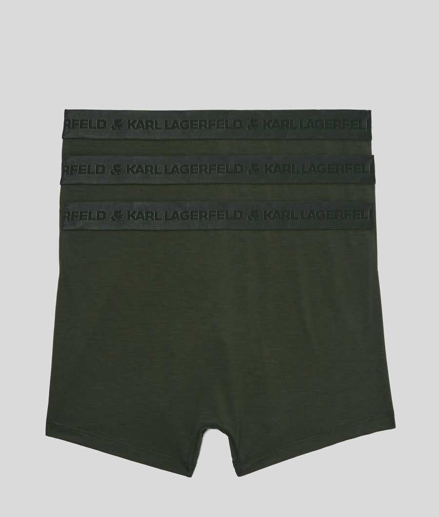 Khaki Men's Karl Lagerfeld Premium Karl Logo Trunks – 3 Pack Underwear | TH456IRAY