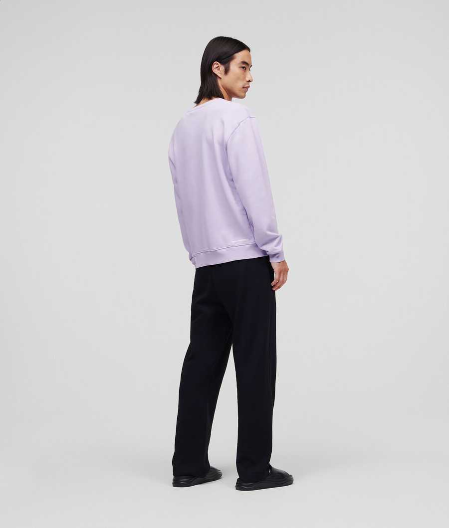 Lavender Men's Karl Lagerfeld Ikonik 2.0 Patch Sweatshirts | TH258SKPW