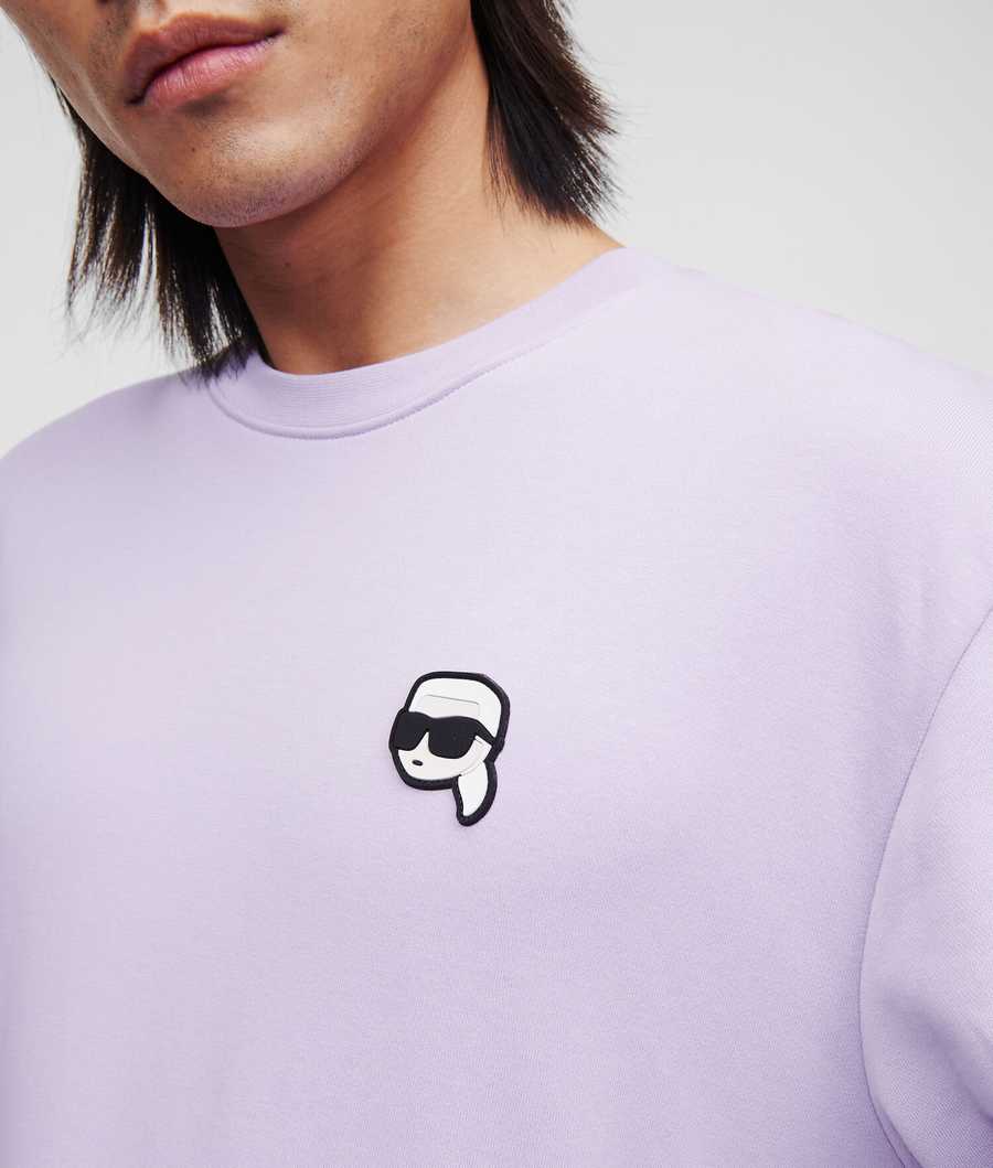 Lavender Men's Karl Lagerfeld Ikonik 2.0 Patch Sweatshirts | TH258SKPW